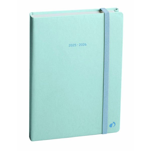 Agenda 2025 - 2026 QUO VADIS Eurotextagenda ML - 12 x 17 cm - 1 jour par page - Orientation horizontale - Pastel bleu clair - 3371010441785