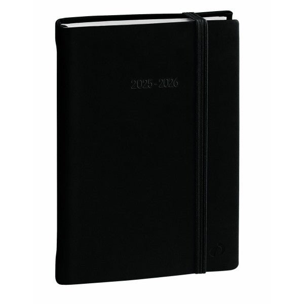 Agenda 2025 - 2026 QUO VADIS Eurotextagenda ML - 12 x 17 cm - 1 jour par page - Orientation horizontale - Silk noir - 3371010439614