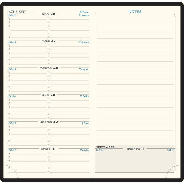 Agenda 2025 EXACOMPTA Espace 17 Winner - 1 semaine + notes - 9 x 17.5 cm - Bleu - 3660942016773