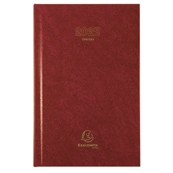 Agenda 2025 EXACOMPTA Travers - 1 jour par page - 13.5 x 21 cm - Rouge - 3660942007580