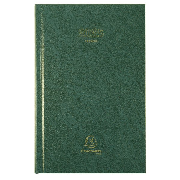 Agenda 2025 EXACOMPTA Travers - 1 jour par page - 13.5 x 21 cm - Vert - 3660942007580