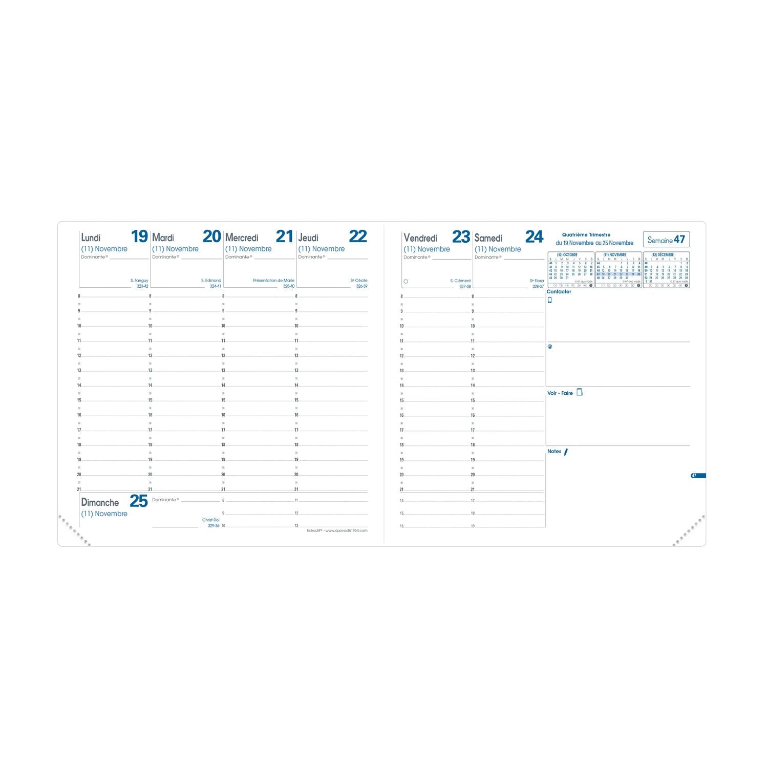 Agenda 2025 QUO VADIS Exécutif Club - 1 semaine sur 2 pages - 16 x 16 cm - Bronze - 3371010475933