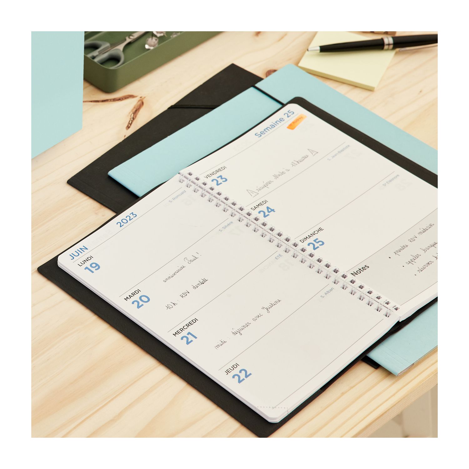 Agenda 2023 Agenda Quo Vadis 303001Q - Agenda (1 Semana En 2 Páginas), Color Negro, 2018 Quo Vadis Diaries