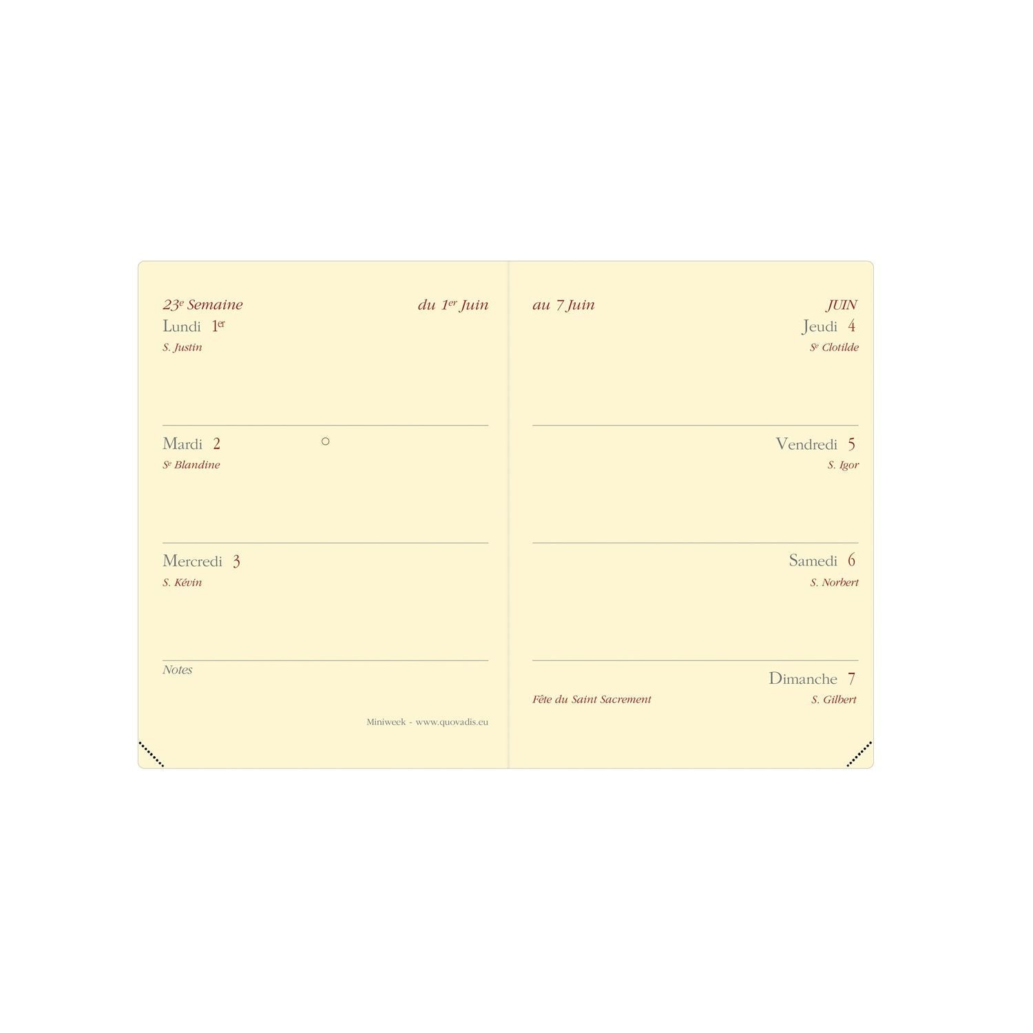 Agenda 2025 QUO VADIS Miniweek Marlow - 1 semaine sur 2 pages - 7 x 10 cm - Bleu nuit - 3371010498680