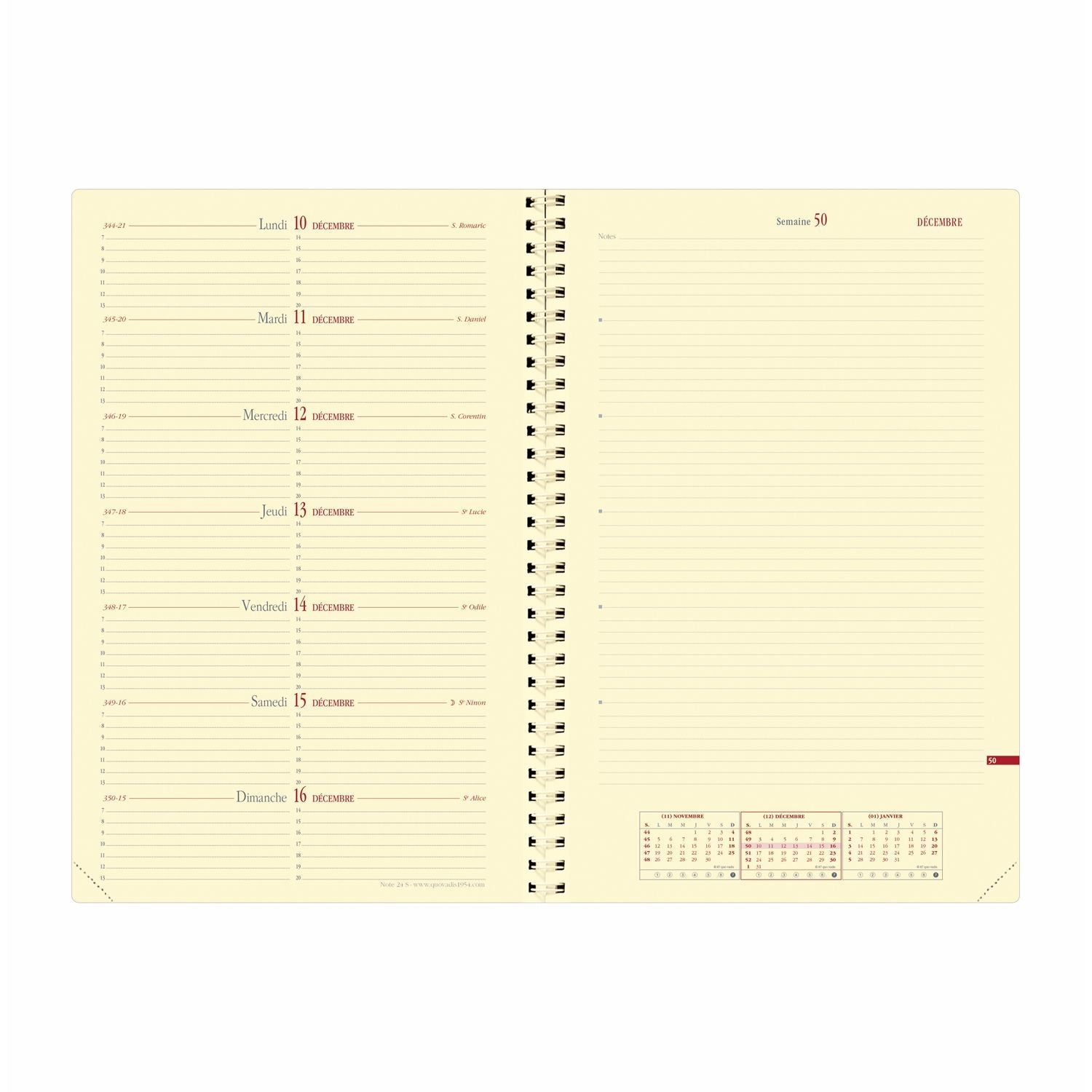 Agenda 2025 QUO VADIS Note 24 S Soho - 1 semaine + notes - 16 x 24 cm - Noir - 3371010445707