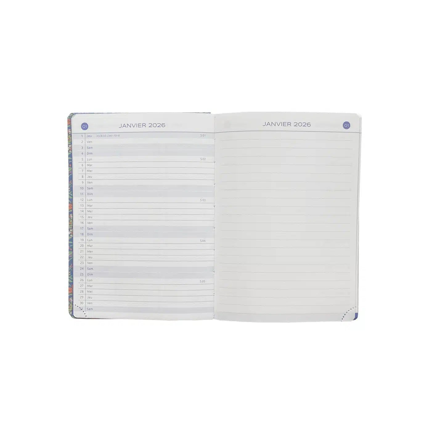 Agenda 2026 ÉPOPÉE Céleste - B6 - 1 semaine + notes - Orientation horizontale - Soleils - 3760281972089