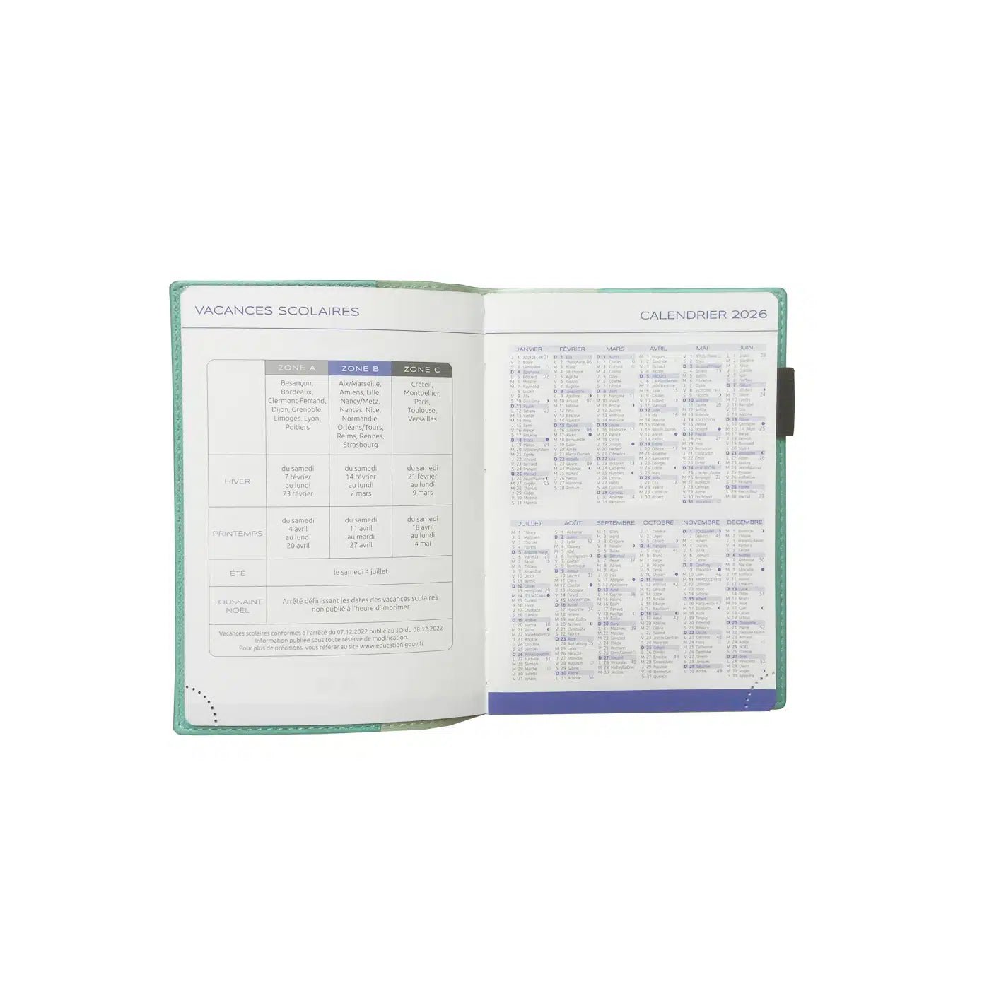 Agenda 2026 ÉPOPÉE Patience - A6 - 1 semaine + notes - Orientation horizontale - Vert menthe - 3760281971037