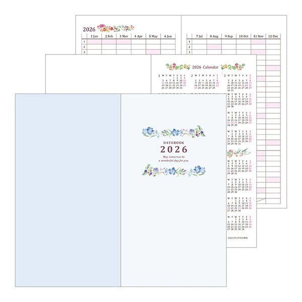 Agenda 2026 MIDORI Pocket Diary - Slim - Fleur - 4902805223638