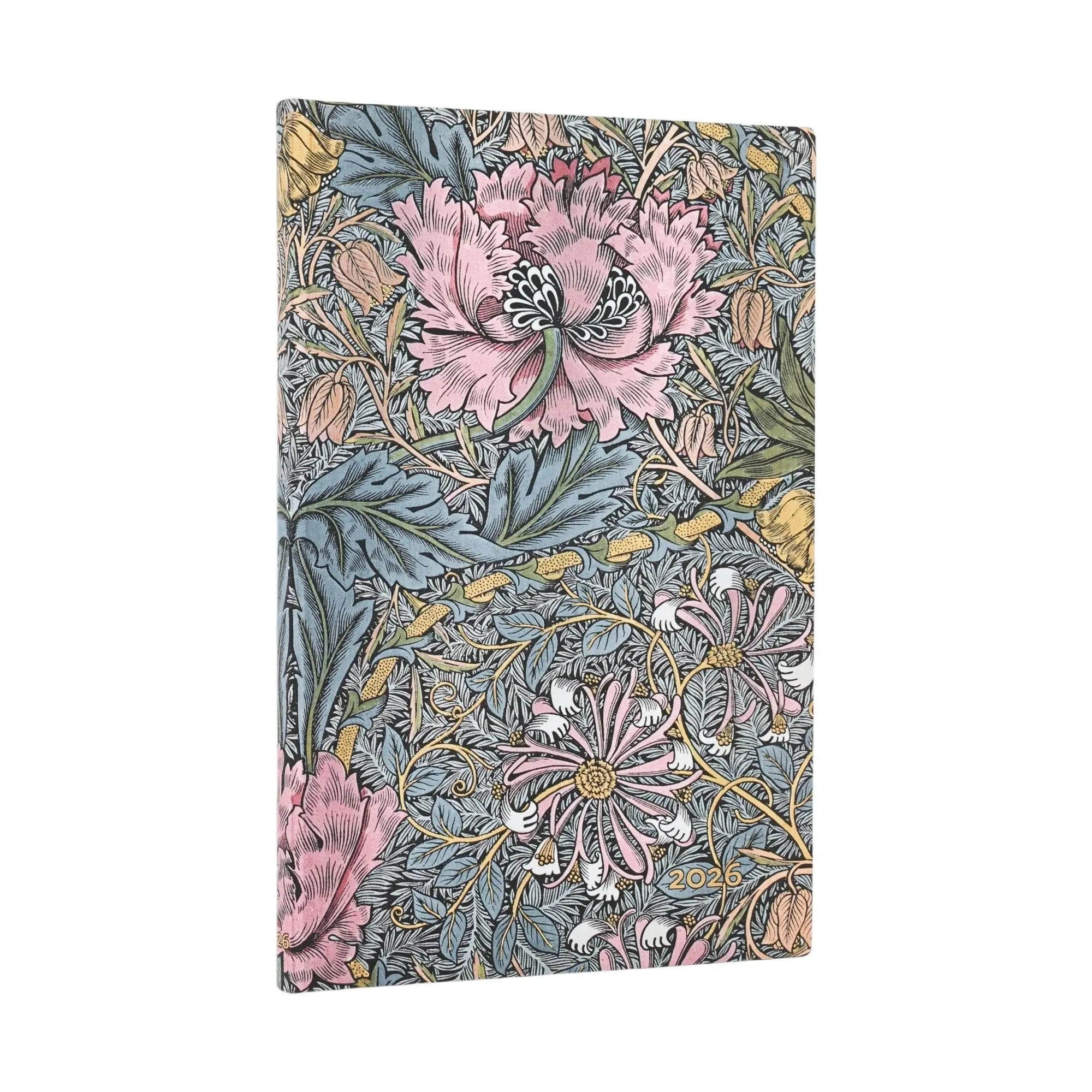 Agenda 2026 PAPERBLANKS Morris Chèvrefeuille Rose - 1 semaine sur 2 pages - Maxi - Softcover - Horizontal - 176p - 9780349710907
