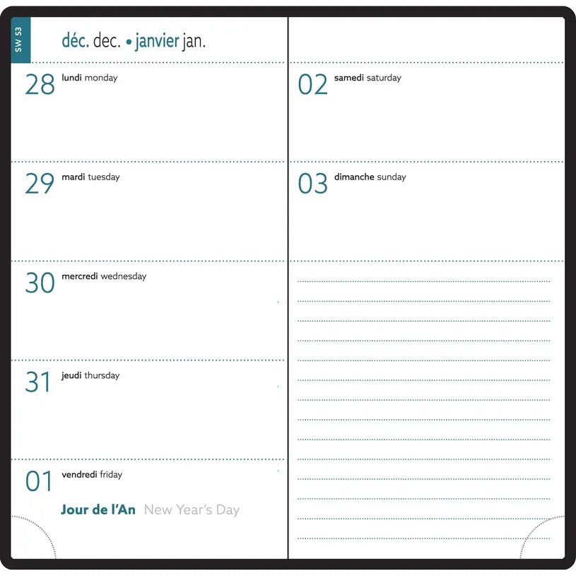 Agenda 2027 EXACOMPTA EasyTime 17 - 9 x 17,5 cm - 1 semaine + notes - Orientation horizontale - Lily abricot - 3660942091145
