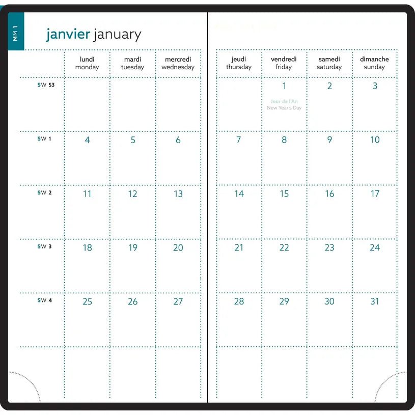 Agenda 2027 EXACOMPTA EasyTime 17 - 9 x 17,5 cm - 1 semaine + notes - Orientation horizontale - Sapporo carpes - 3660942091930