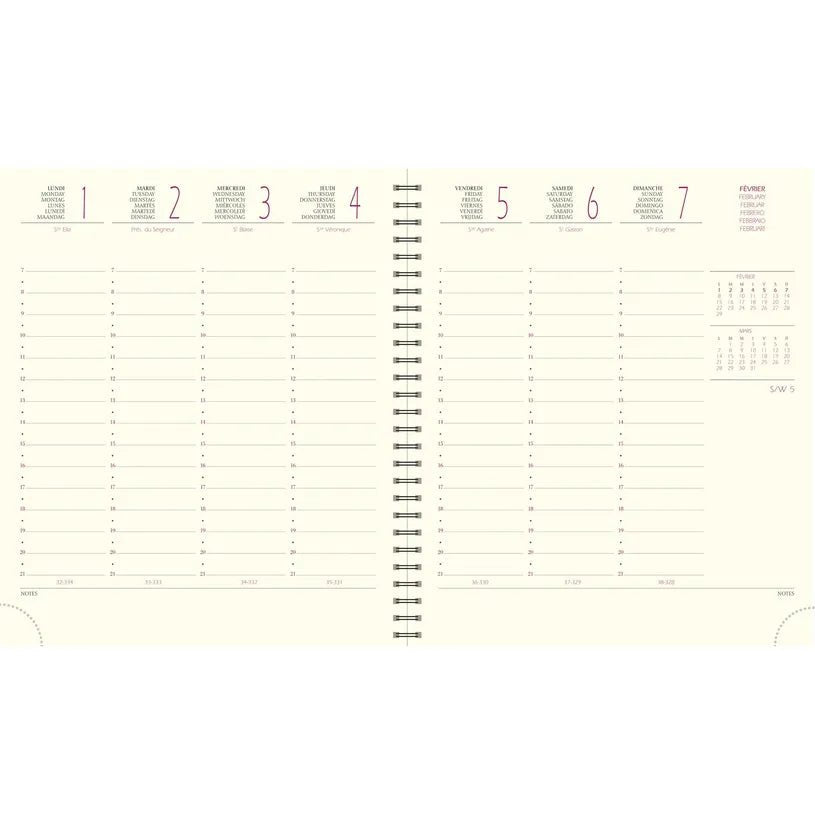 Agenda 2027 EXACOMPTA Eurotime 18S - 15 x 17 cm - 1 semaine sur 2 pages - Orientation verticale - Swan noir - 3660942124379