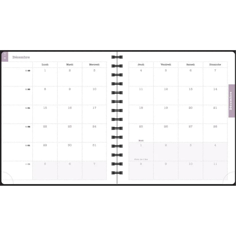 Agenda 2027 EXACOMPTA Lady 18S - 15 x 17 cm - 1 semaine + notes - Orientation horizontale - Sophie Adde fleurs - 3660942088404
