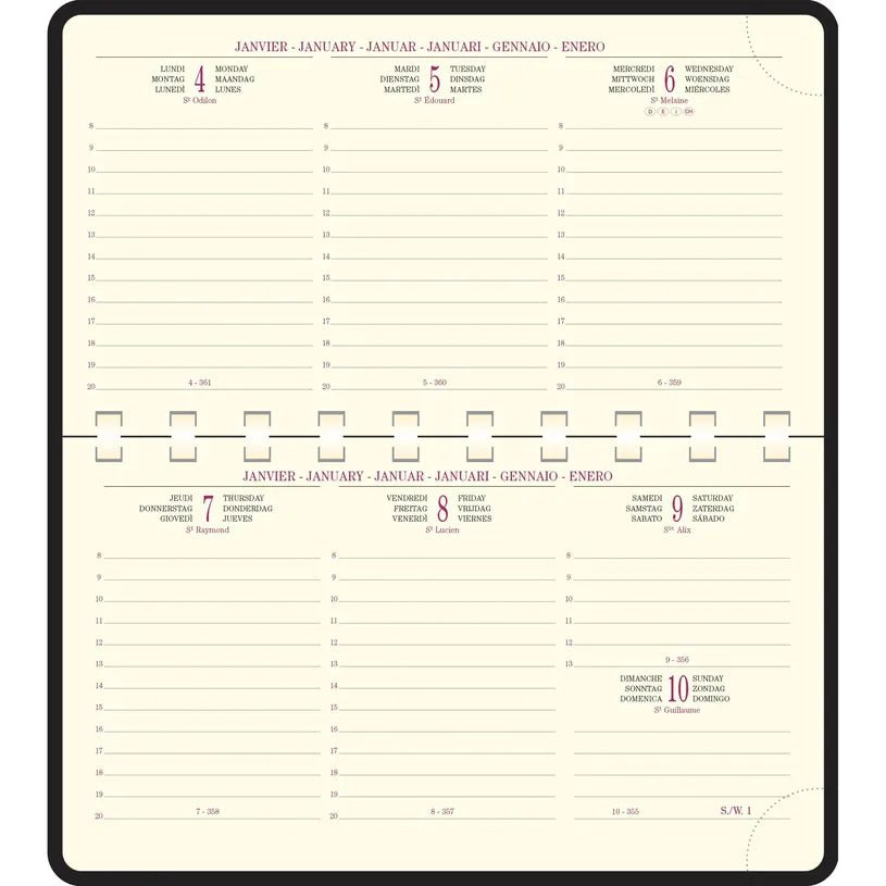 Agenda 2027 EXACOMPTA Temporel 16S - 9 x 16 cm - 1 semaine sur 2 pages - Orientation verticale - Duo Kaa noir - 3660942034913