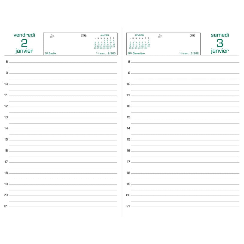 Agenda 2027 EXACOMPTA Travers - 13,5 x 21 cm - 1 jour par page - Orientation verticale - Rouge - 3660942007580