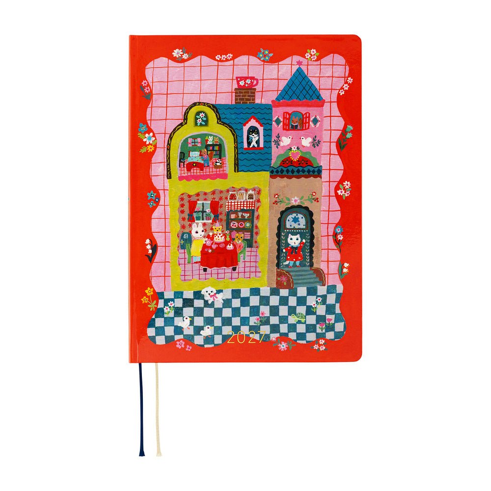 Agenda 2027 HOBONICHI HON - A5 - Yumi Kitagishi : White Cat and Rabbit’s Tea Room -
