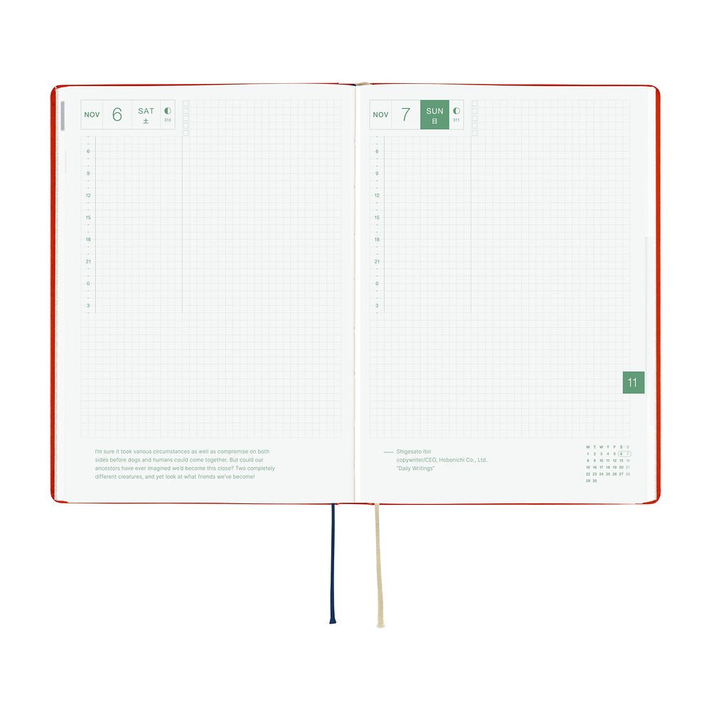 Agenda 2027 HOBONICHI HON - A5 - Yumi Kitagishi : White Cat and Rabbit’s Tea Room -