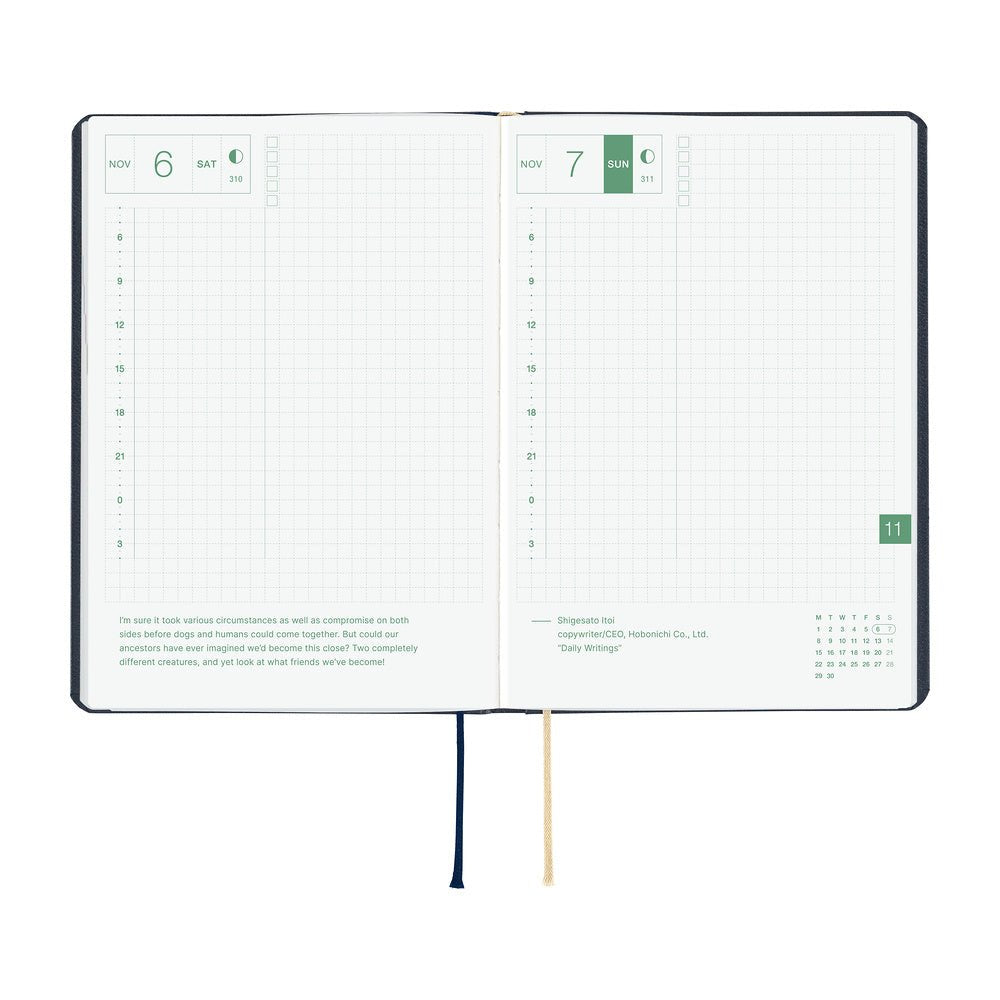 Agenda 2027 HOBONICHI HON - A6 - Slash (Navy) -