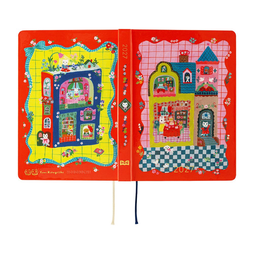 Agenda 2027 HOBONICHI HON - A6 - Yumi Kitagishi : White Cat and Rabbit’s Tea Room -