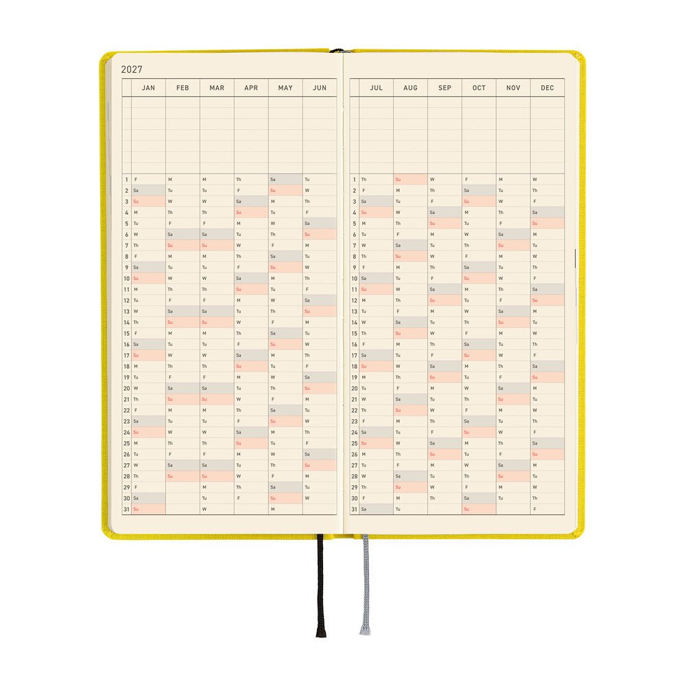 Agenda 2027 HOBONICHI Techo Weeks - Colors : Canaria Yellow -