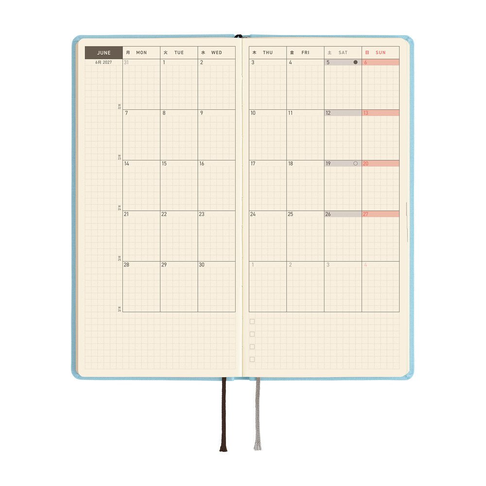 Agenda 2027 HOBONICHI Techo Weeks - Colors : Sea Glass -