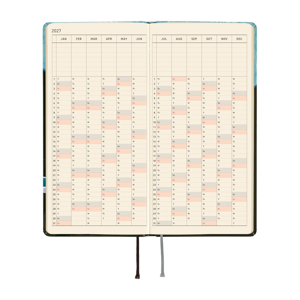 Agenda 2027 HOBONICHI Techo Weeks - Hiroko Kubota : Meteor Shower in the Light Blue Forest -