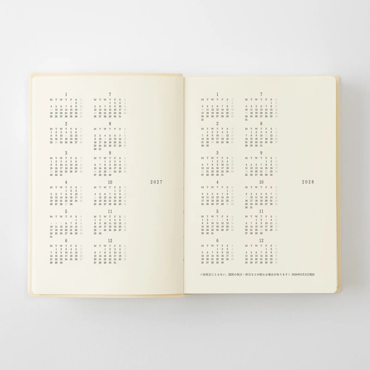 Agenda 2027 MD Notebook Diary 1 Day 1 Page - A6 - 4902805224918