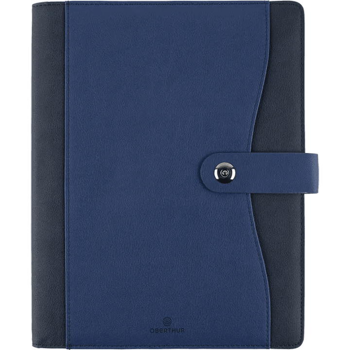Agenda 2027 OBERTHUR Davos - 21 x 27 cm - 1 semaine sur 2 pages - Orientation verticale - Bleu - 3664447228273