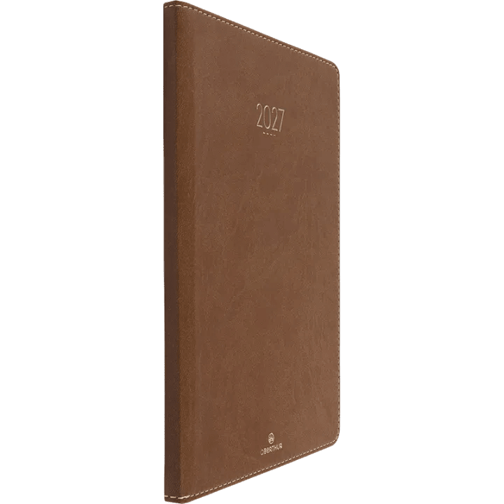 Agenda 2027 OBERTHUR Eton - 16 x 24 cm - 1 semaine sur 2 pages - Orientation verticale - Marron - 3664447230405