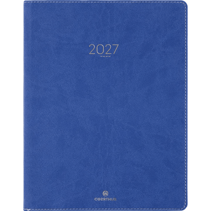 Agenda 2027 OBERTHUR Eton - 21 x 27 cm - 1 semaine sur 2 pages - Orientation verticale - Bleu - 3664447230320
