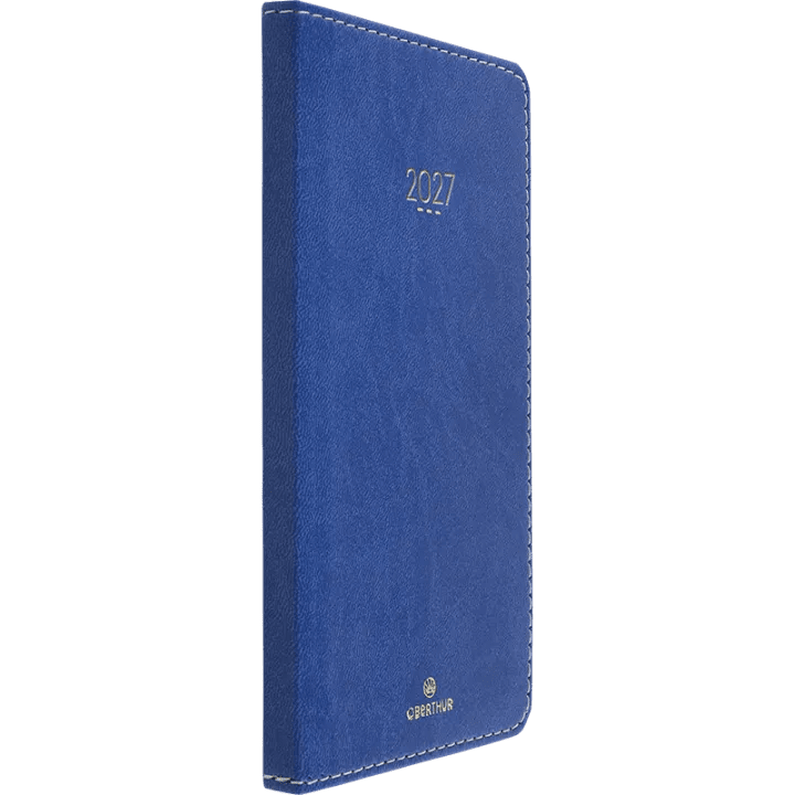 Agenda 2027 OBERTHUR Eton - 9 x 16,5 cm - 1 semaine sur 2 pages - Orientation horizontale - Bleu - 3664447230412