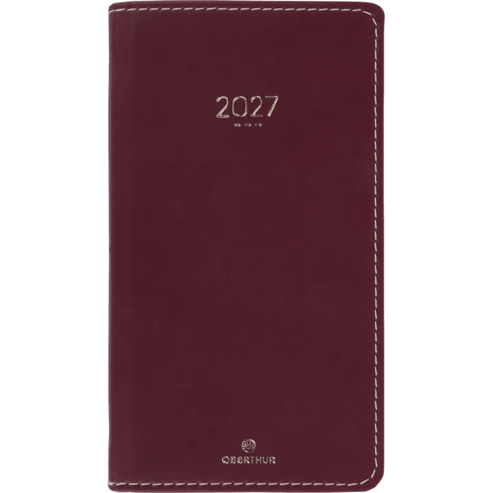 Agenda 2027 OBERTHUR Eton - 9 x 16,5 cm - 1 semaine sur 2 pages - Orientation horizontale - Bordeaux - 3664447230429