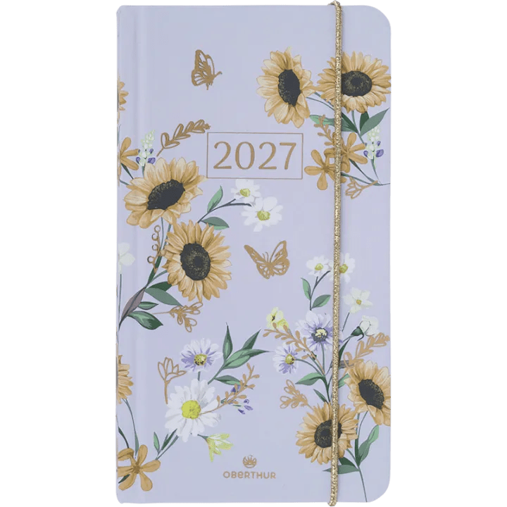 Agenda 2027 OBERTHUR Giverny - 9 x 16,5 cm - 1 semaine sur 2 pages - Orientation verticale - Tournesol - 3664447233710