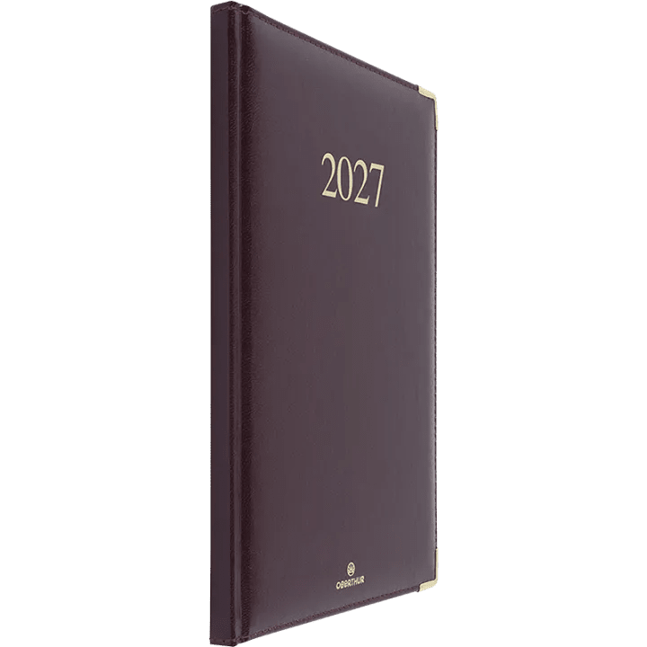 Agenda 2027 OBERTHUR Kiev - 16 x 24 cm - 1 semaine sur 2 pages - Orientation verticale - Bordeaux - 3664447229874