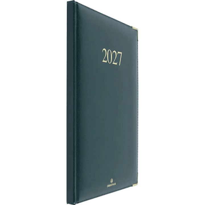 Agenda 2027 OBERTHUR Kiev - 16 x 24 cm - 1 semaine sur 2 pages - Orientation verticale - Vert - 3664447229898