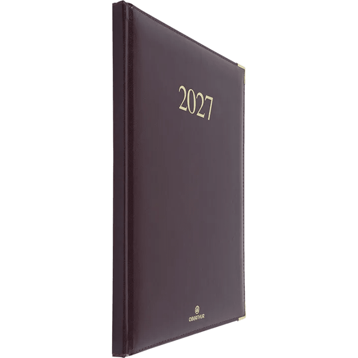 Agenda 2027 OBERTHUR Kiev - 21 x 27 cm - 1 semaine sur 2 pages - Orientation verticale - Bordeaux - 3664447229829