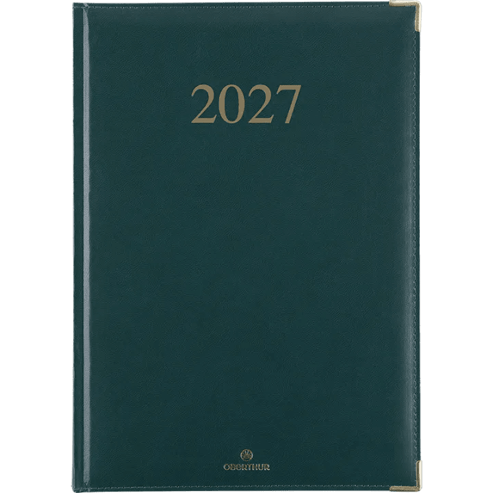 Agenda 2027 OBERTHUR Kiev - 21 x 27 cm - 1 semaine sur 2 pages - Orientation verticale - Vert - 3664447229843