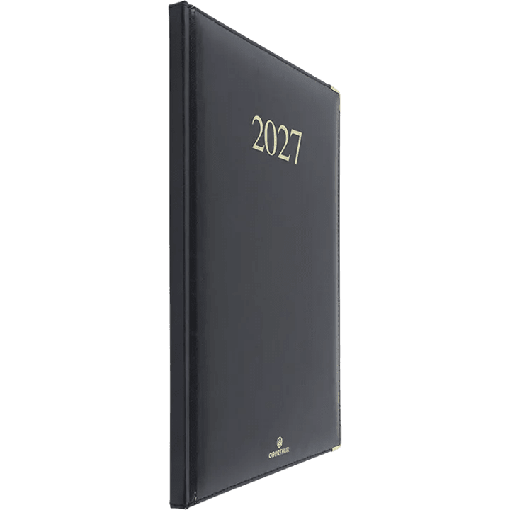 Agenda 2027 OBERTHUR Kiev - 21 x 29,7 cm - 1 semaine sur 2 pages - Orientation verticale - Noir - 3664447229744