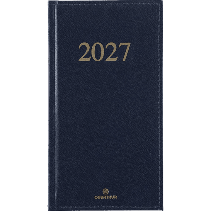 Agenda 2027 OBERTHUR Kiev - 9 x 16,5 cm - 1 semaine sur 2 pages - Orientation verticale - Marine - 3664447229911