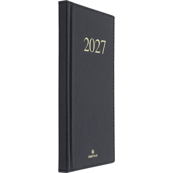 Agenda 2027 OBERTHUR Kiev - 9 x 16,5 cm - 1 semaine sur 2 pages - Orientation verticale - Noir - 3664447229904
