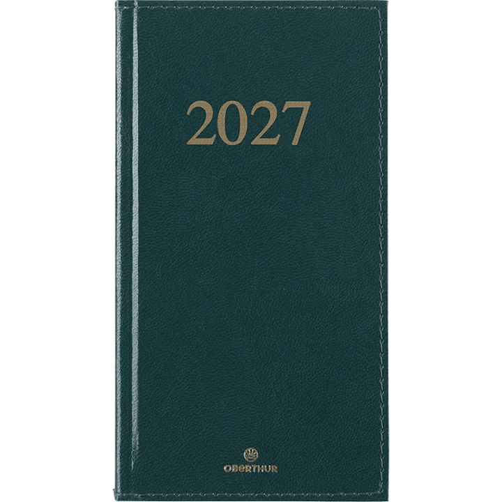 Agenda 2027 OBERTHUR Kiev - 9 x 16,5 cm - 1 semaine sur 2 pages - Orientation verticale - Vert - 3664447229942