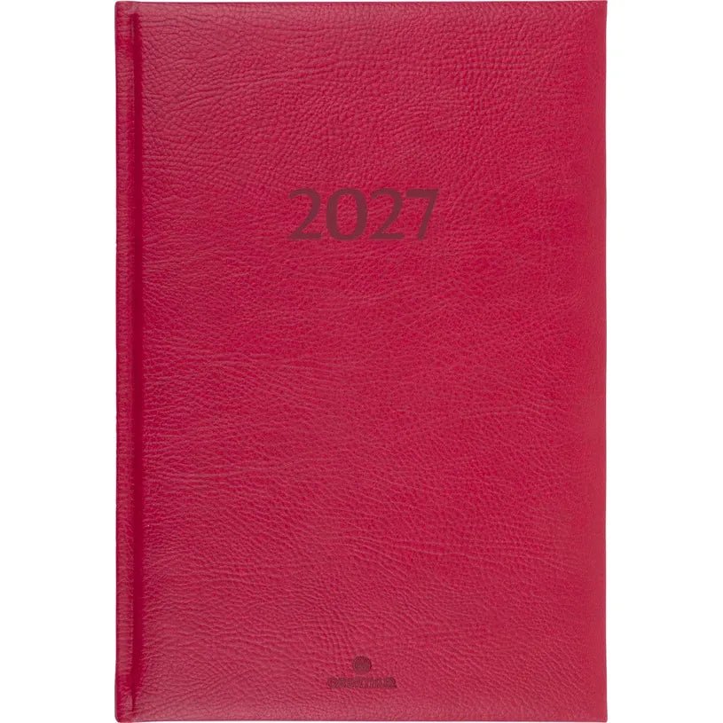 Agenda 2027 OBERTHUR London - 16 x 24 cm - 1 semaine sur 2 pages - Orientation verticale - Rouge - 3664447231976