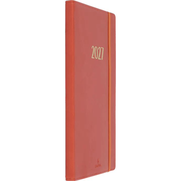 Agenda 2027 OBERTHUR My Hello Agenda - 15 x 21 cm - 1 semaine sur 2 pages - Orientation horizontale - Corail - 3664447229140