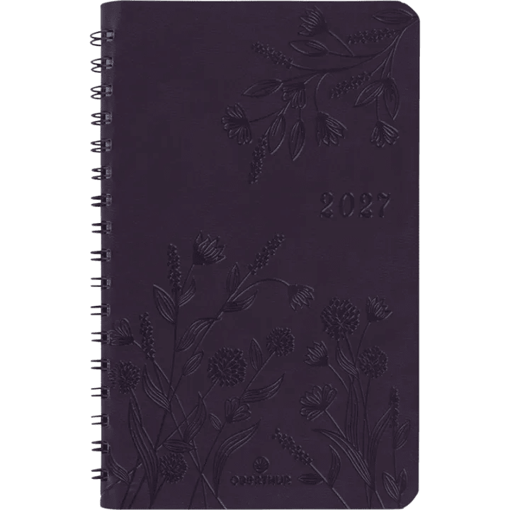 Agenda 2027 OBERTHUR Primrose - 10 x 15 cm - 1 semaine sur 2 pages - Orientation verticale - Violet - 3664447229485