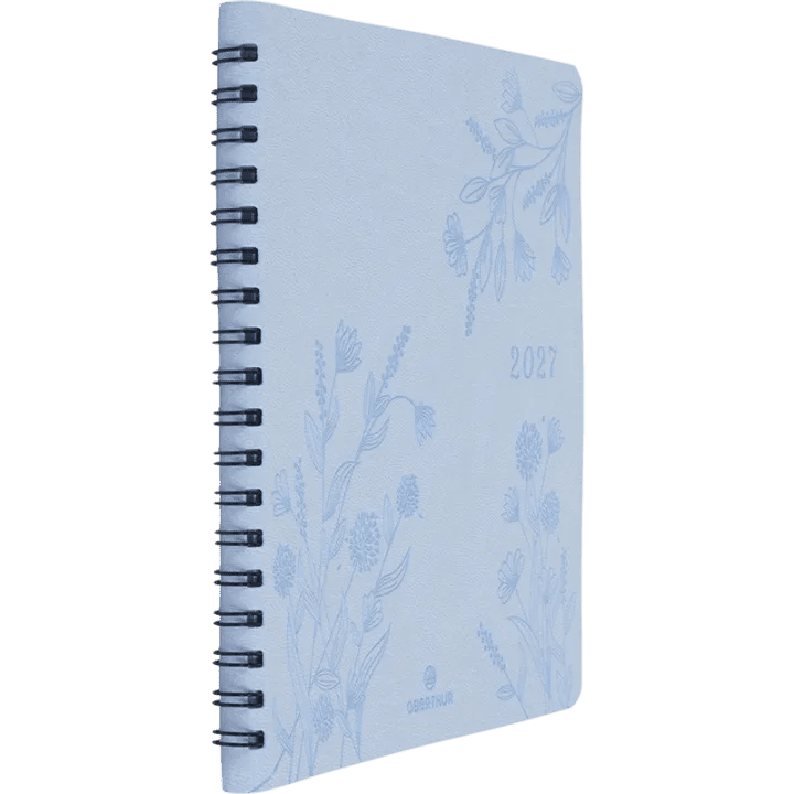 Agenda 2027 OBERTHUR Primrose - 16 x 16 cm - 1 semaine sur 2 pages - Orientation verticale - Bleu ciel - 3664447229409