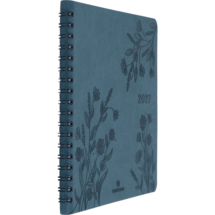Agenda 2027 OBERTHUR Primrose - 16 x 16 cm - 1 semaine sur 2 pages - Orientation verticale - Vert canard - 3664447229423