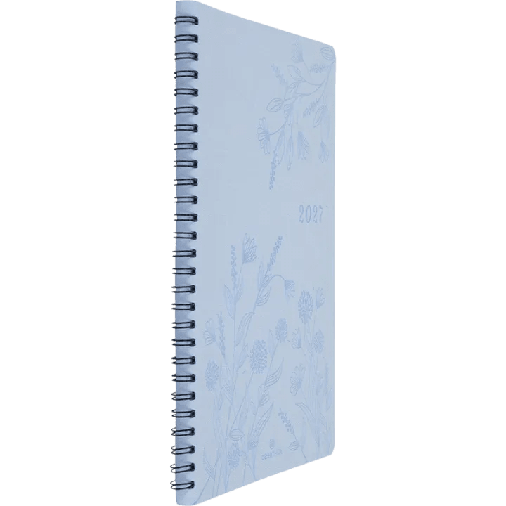 Agenda 2027 OBERTHUR Primrose - 16 x 24 cm - 1 semaine sur 2 pages - Orientation verticale - Bleu ciel - 3664447229355
