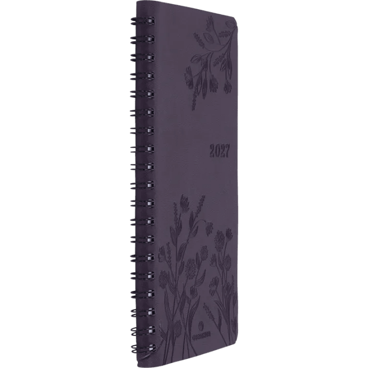 Agenda 2027 OBERTHUR Primrose - 9 x 16,5 cm - 1 semaine sur 2 pages - Orientation verticale - Violet - 3664447229430