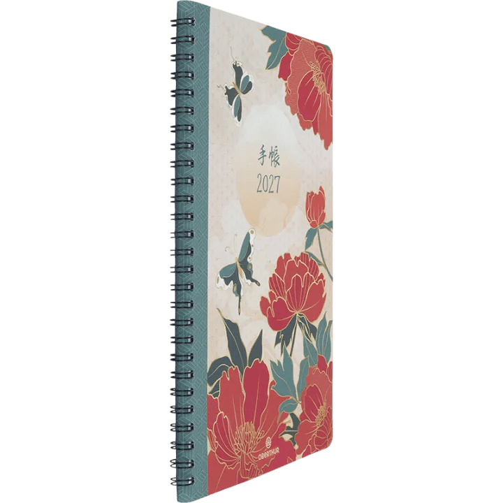 Agenda 2027 OBERTHUR Tokyo - 16 x 24 cm - 1 semaine sur 2 pages - Orientation verticale - Papillons - 3664447232232