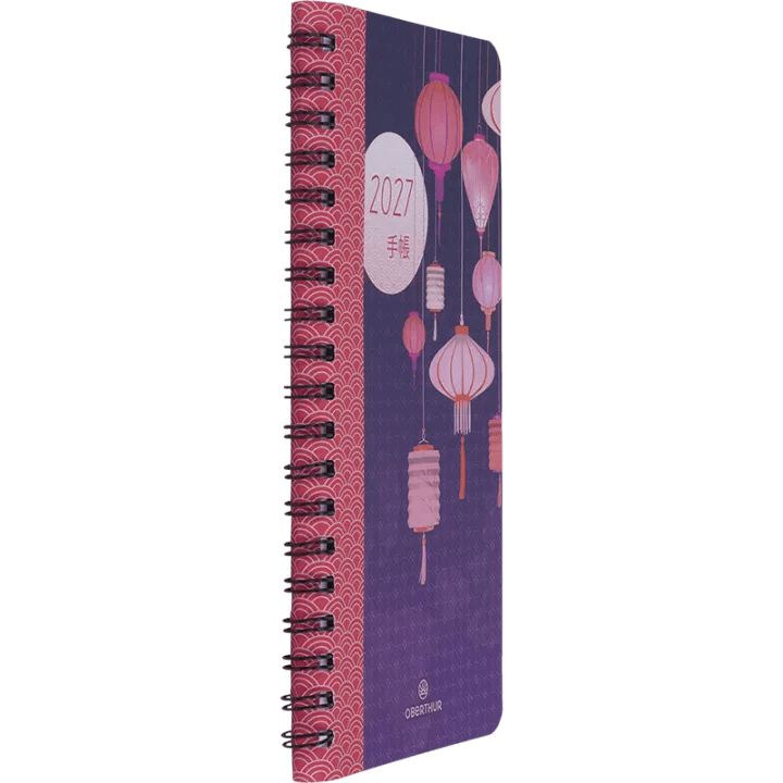 Agenda 2027 OBERTHUR Tokyo - 9 x 16,5 cm - 1 semaine sur 2 pages - Orientation verticale - Lanternes - 3664447232270